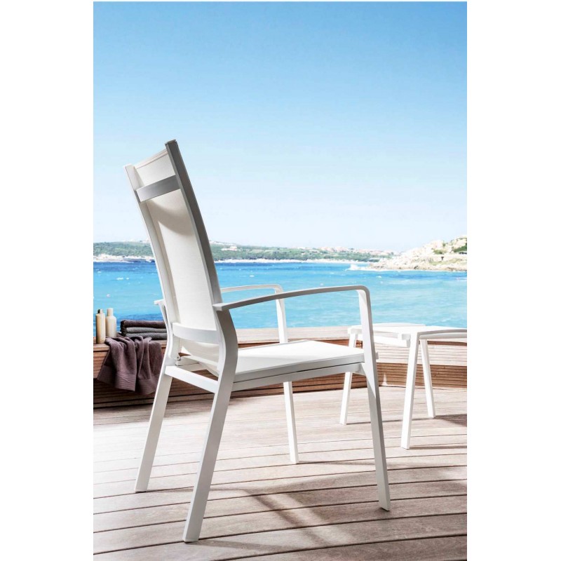 LADY LDYPR Talenti LADY reclining armchair with aluminum structure and textilene seat