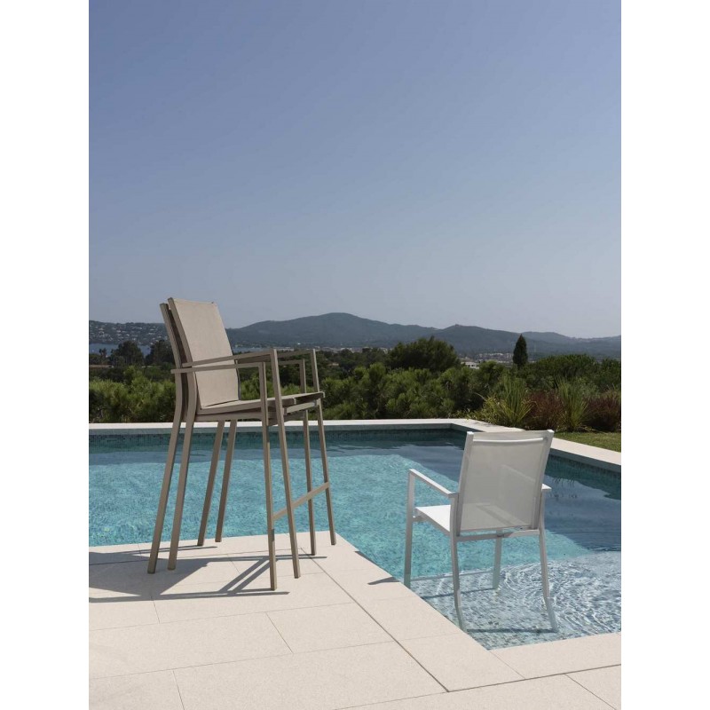 MAIORCA MCASGAG Talenti MAIORCA stool with aluminum structure and textilene seat