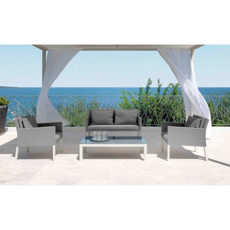 STEP STPTC1 Talenti STEP coffee table with aluminum structure and screen-printed glossy tempered glass top 119x63 cm