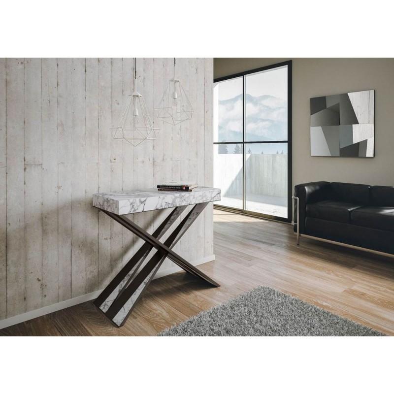 VE090CODIA196 PROMO - Itamoby Diago Petite console extensible en aggloméré et structure en fer 90x40(196) cm