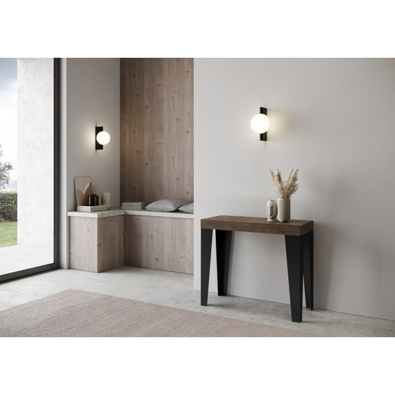 VE300COFLMPRE Console extensible Itamoby Flame Premium en mélamine et structure en fer 90x40(300) cm