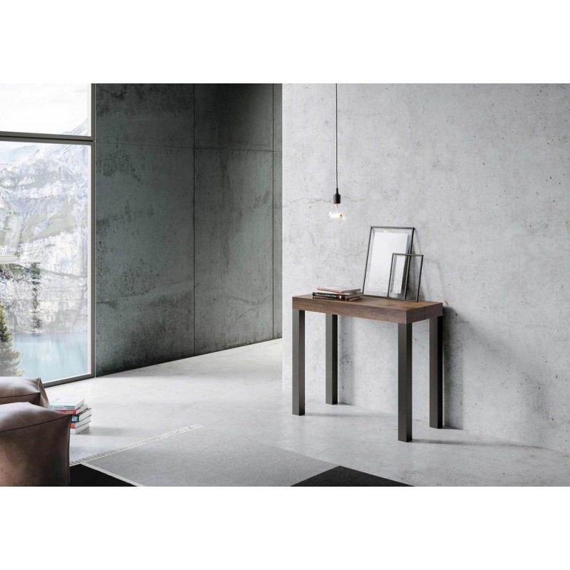 VE300COEVEFOL Consola extensible Itamoby Everyday en melamina y estructura de hierro 90x40(300) cm