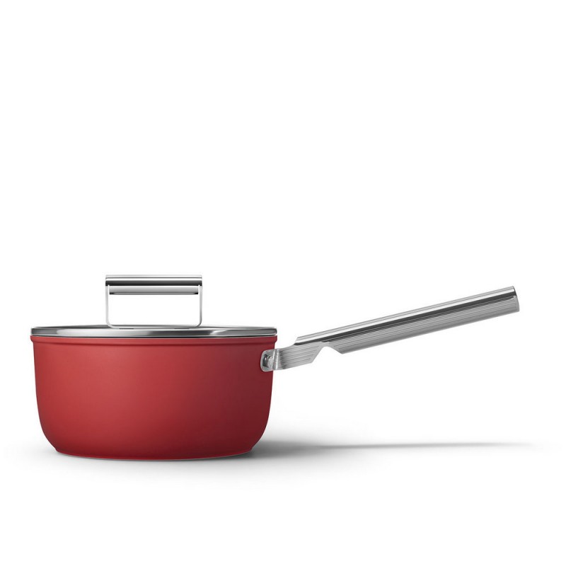 CKFS2011RDM Smeg Casserole with one handle CKFS2011RDM in aluminum red finish Ø20 cm | With lid