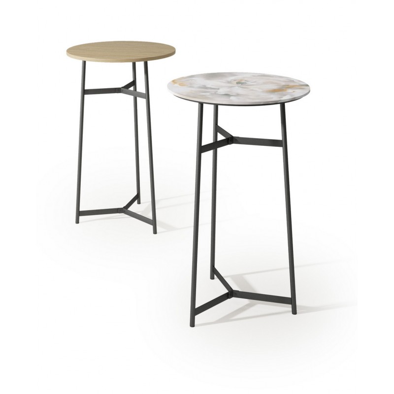 Art. 1049 Maconi Milord 1049 round bar table with 59 cm melamine top and h. 96 cm series Coffee Table collection
