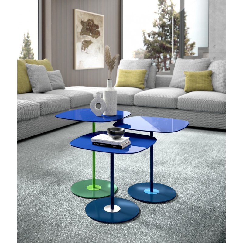 Art. 1035 Maconi Crystal 1035 square coffee table with 46 cm glass top and h. 52 cm series Coffee Table collection