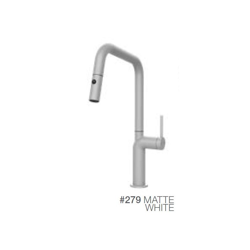 60307 279 Gessi Single lever mixer with pull out shower Stelo Collection 60307 279 Matte White finish