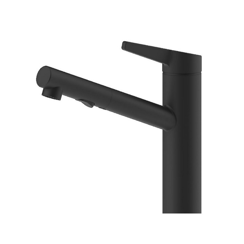 60536 299 Gessi Single-lever mixer with pull-out spray Thalium Collection 60536 299 Matte Black finish