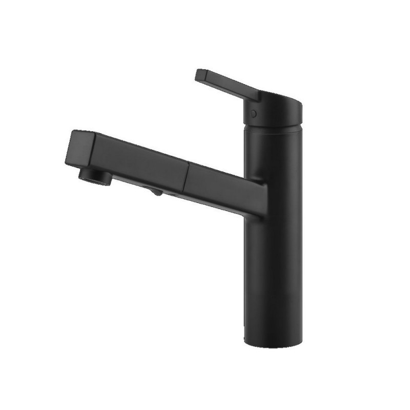 60535 299 Gessi Single-lever mixer with pull-out spray Thalium Collection 60535 299 Matte Black finish