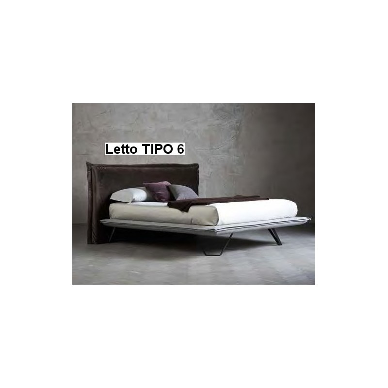 Letto King Pegaso 06 Altacorte Upholstered king size bed with 180 cm Pegaso Type 6 headboard