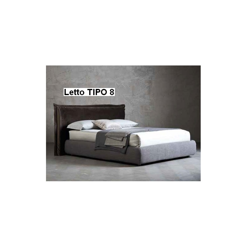 Letto Mat Pegaso 08 Altacorte Lit double rembourré avec tête de lit 160 cm Pegaso Type 8 et conteneur