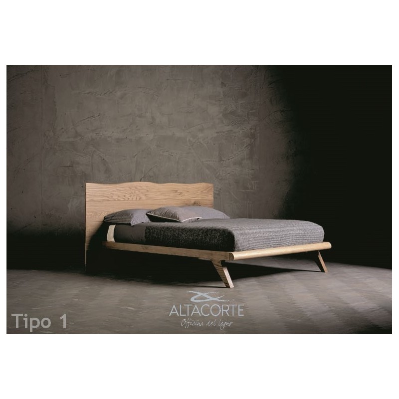 Letto King Wood 01 Lit Altacorte King size avec tête de lit Wood Tipo 1 de 180 cm