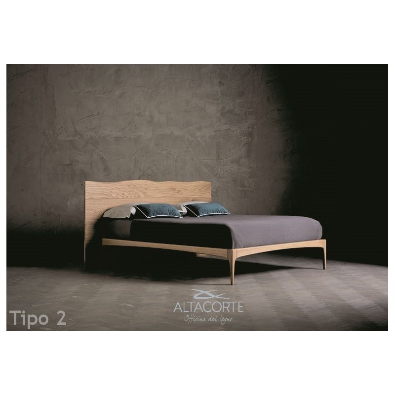 Letto King Wood 02 Altacorte King size bed with 180 cm Wood Tipo 2 headboard