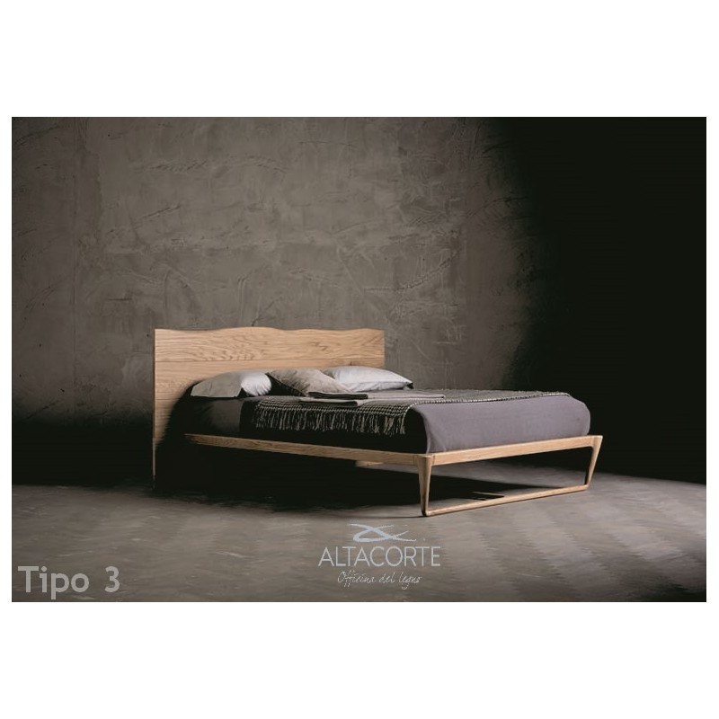 Letto King Wood 03 Cama King de Altacorte con cabecero de 180 cm Wood Tipo 3