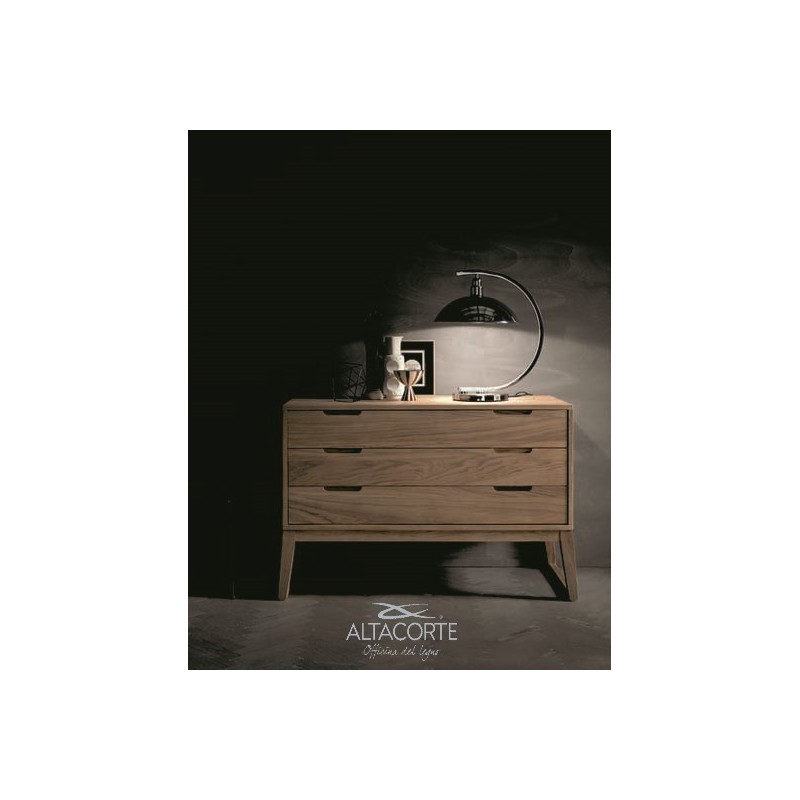 LB-ZN7421 Altacorte Chest of drawers 3 Clover wooden drawers 125 cm and h. 81.5cm