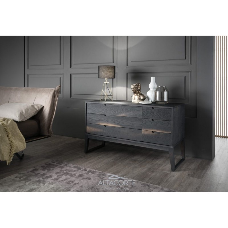 LB-ZN7422 Altacorte Chest of drawers 6 Clover wooden drawers of 145 cm and h. 81.5cm