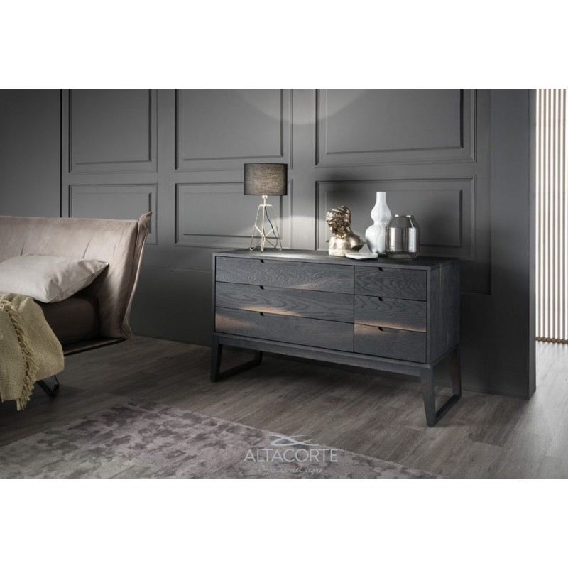 LB-ZN7422 Altacorte Commode 6 tiroirs en bois Clover de 145 cm et h. 81,5 cm