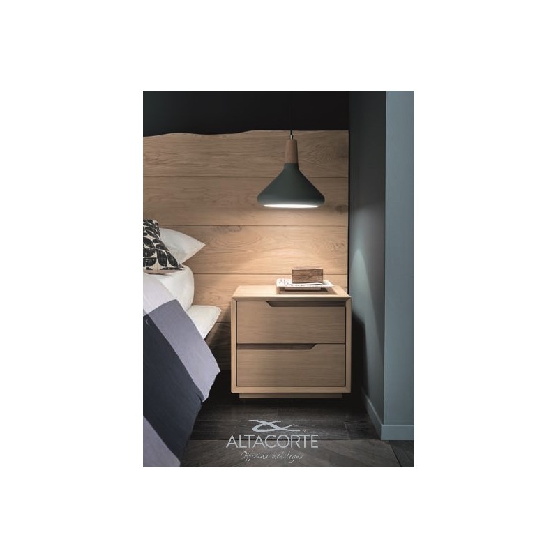 LB-ZN7427 Altacorte 2 tiroirs Fast Large table de chevet en bois 57 cm et h. 44cm