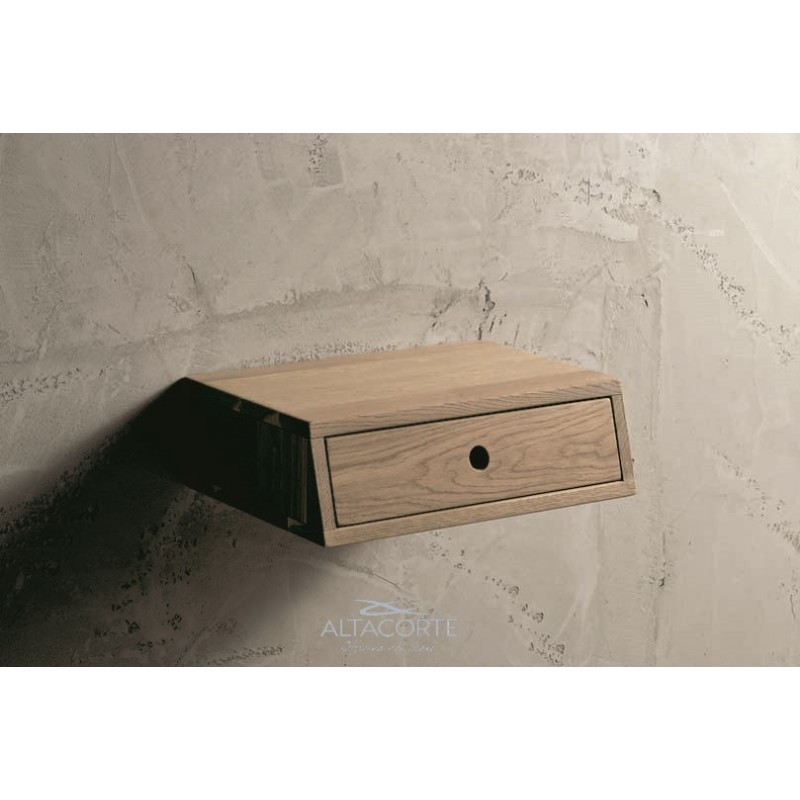 LB-ZN7432 Altacorte Comodino a parete 1 cassetto Cut in legno da 47 cm e h. 14.5 cm