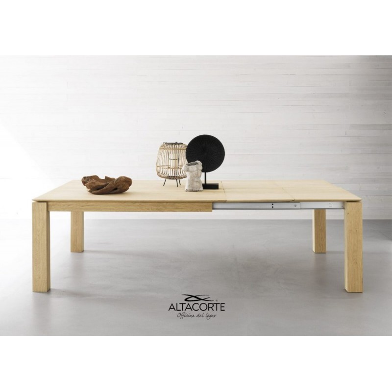 Santiago LB-TA850537 Table extensible Altacorte Santiago avec structure et plateau en bois 135(225)x135 cm - 4 rallonges