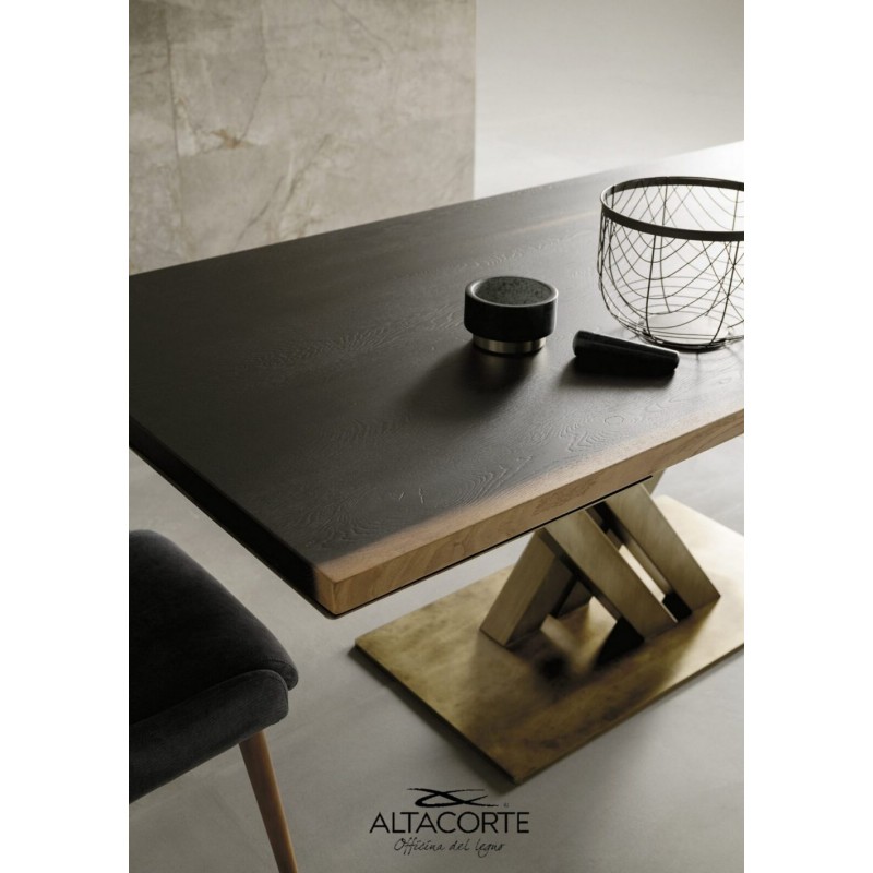 Athena LB-TA93202 Altacorte Athena fixed table with iron structure and top of your choice with dimensions of your choice - Straight edge