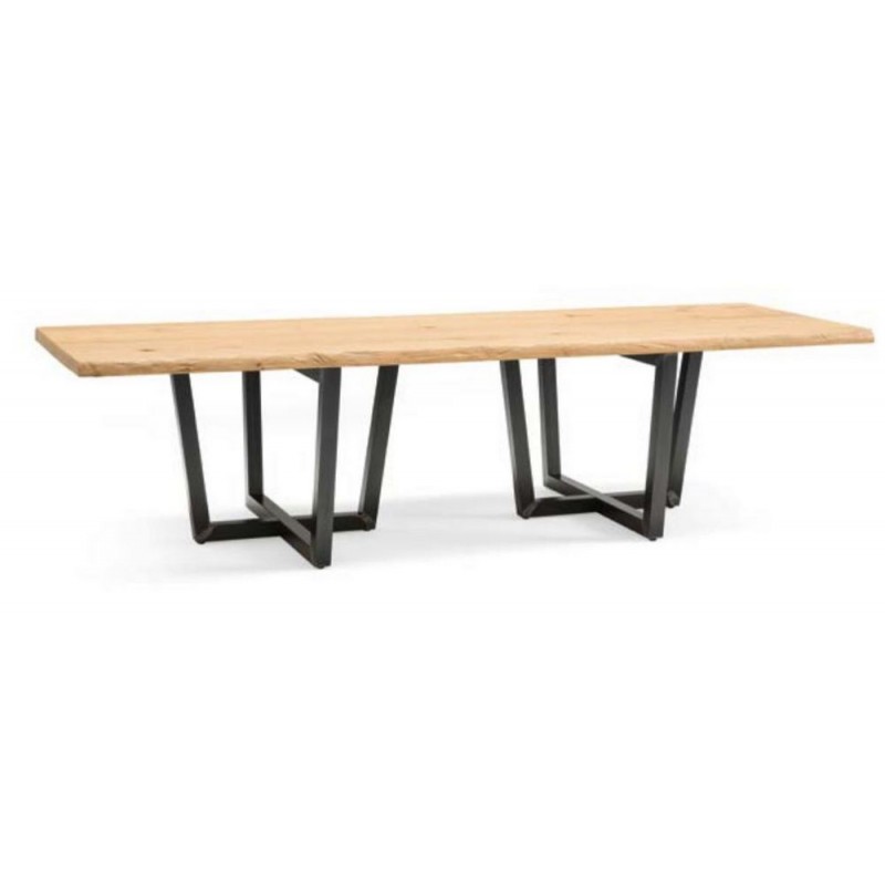 Road LB-TA95102 Altacorte Road fixed table with iron structure and solid top of your choice with dimensions of your choice - Straight edge