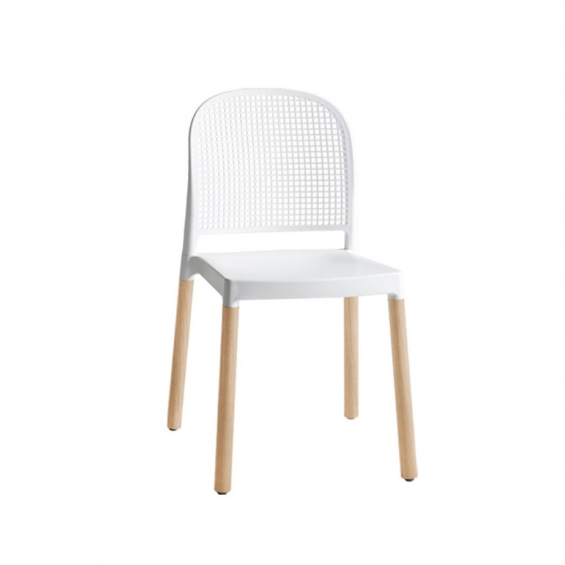 Anna LB-ZG7551 Altacorte Anna chair with wooden structure and technopolymer seat