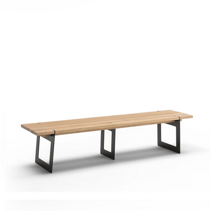 Iron LB-PC9001 Altacorte Bench Iron avec structure en fer et assise en bois
