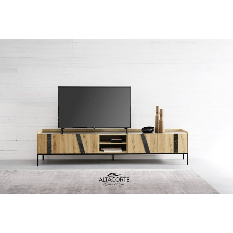 Elly Porta TV LB-ZG7252 Altacorte Elly TV stand with base of your choice from L.197.5 cm and H.38.2 cm - 4 doors