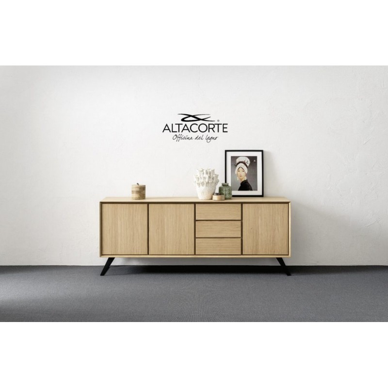 Nook LB-ZG7123F Buffet Altacorte Nook avec piètement métal L.197,5 cm et H.79,5 cm - 3 portes et 3 tiroirs