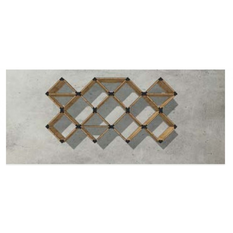 Free Comp. 02 Altacorte Free single-sided fixed bookcase with wooden structure measuring 282.8 cm and h. 141.4cm