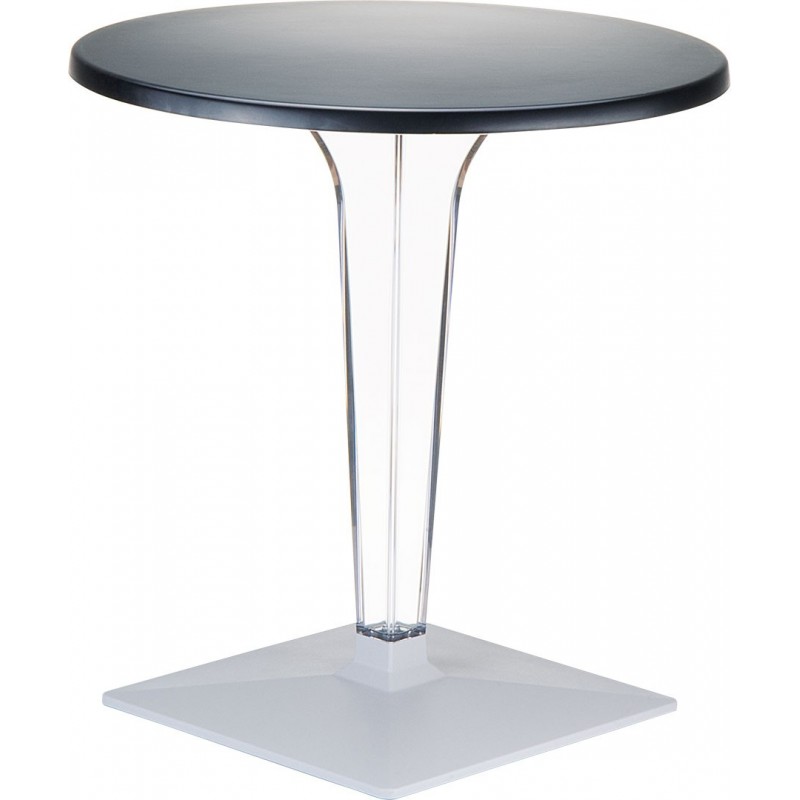 ICE 500 Siesta Hi-Tech Fixed Table ICE art. 500 with Ø60 cm polycarbonate and aluminum structure