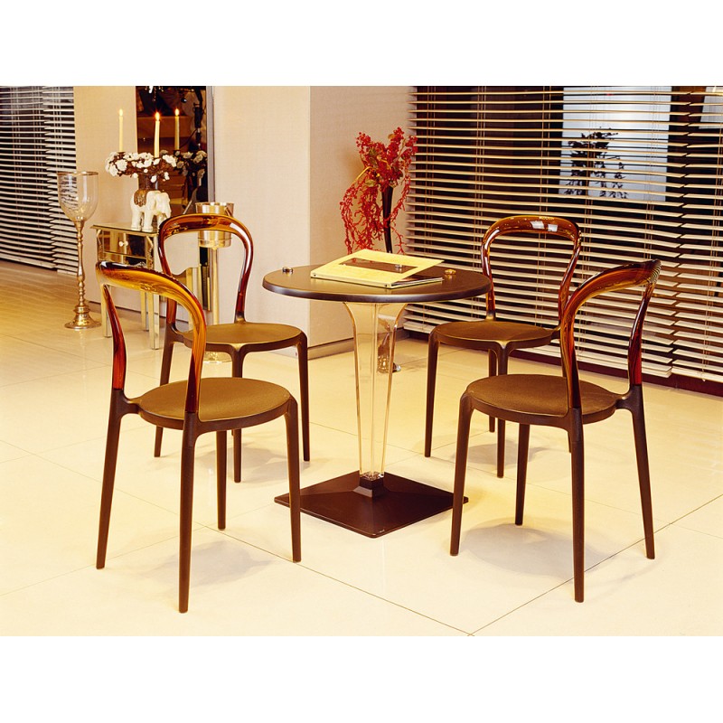 Siesta Hi-Tech Fixed Table ICE art. 510 with Ø70 cm polycarbonate and ...
