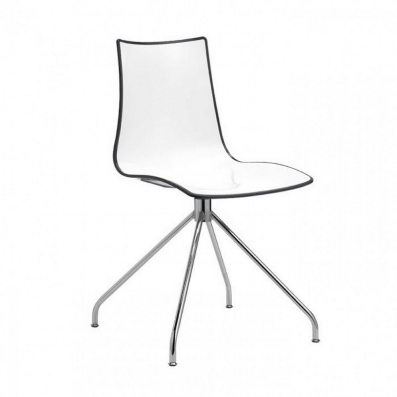 ZEBRA BICOLORE 2611 Scab Bicolor Zebra Chair art. 2611 avec structure en métal et coque en polymère - Avec tréteau pivotant