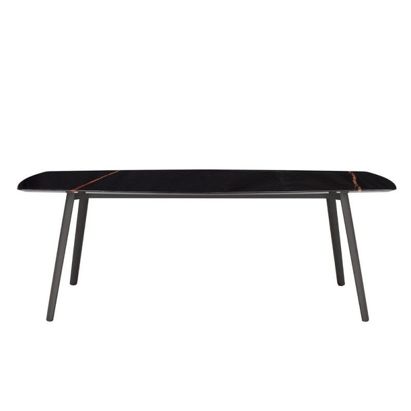SQUID M 2438 Scab Mesa fija hexagonal Squid M art. 2438 con estructura de metal y tapa de mármol de 210x110 cms