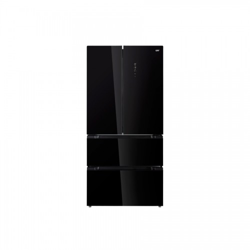 Frigorífico de puerta francesa GRF FB83832BG acabado en cristal negro 83,6 cm