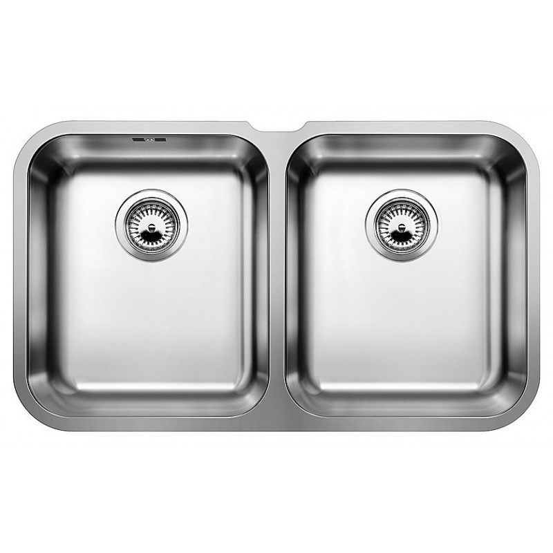 1519716 Blanco SUPRA 340/340-U 1519716 two-bowl sink in stainless steel 76.5x45 cm - Undermount