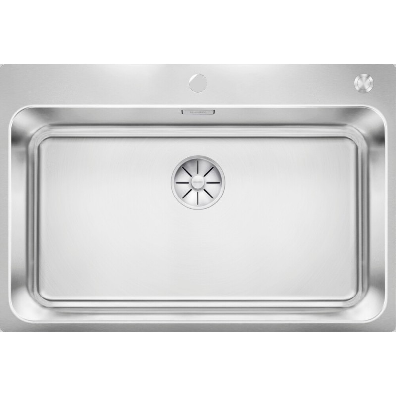 1526127 Blanco | SOLIS 700-IF/A 1526127 Évier simple en acier inoxydable, 74 x 50 cm - À poser/À fleur de plan