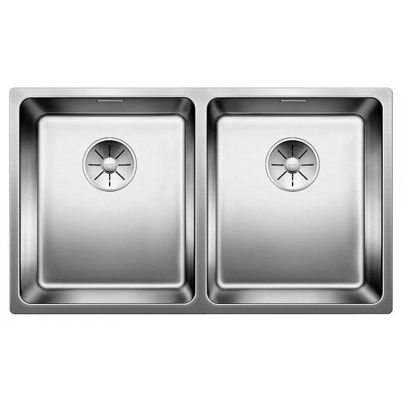 1522981 Blanco ANDANO 340/340-IF 1520830 two-bowl sink in stainless steel 74.5x44 cm - Above-top / Flush-top