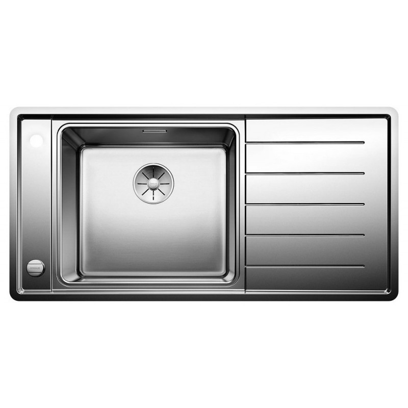 1521012 Évier Blanco ANDANO XL 6 S-IF 1521012 à une cuve en acier inoxydable avec égouttoir à droite, 100 x 50 cm - À encastrer