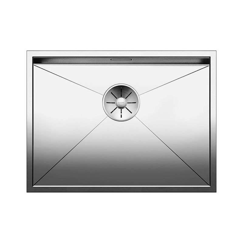 1521591 Blanco | ZEROX 550-U 1517247 Évier simple bac en acier inoxydable, 59 x 44 cm - À encastrer sous plan