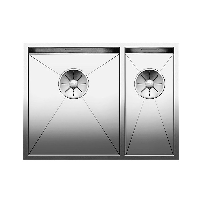 1521614 Blanco | Évier à une cuve avec cuve en acier inoxydable ZEROX 340/180-U 1517254, 58,5 x 44 cm - À encastrer sous plan