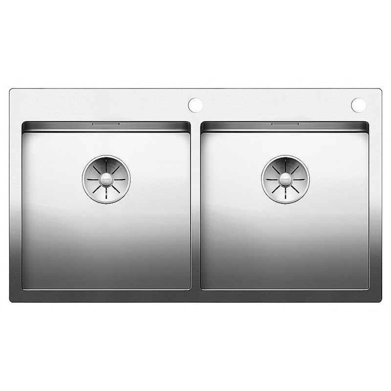 1521654 Blanco CLARON 400/400-IF/A 1514206 two-bowl sink in 88.5x51 cm stainless steel - Sopratop/Filotop