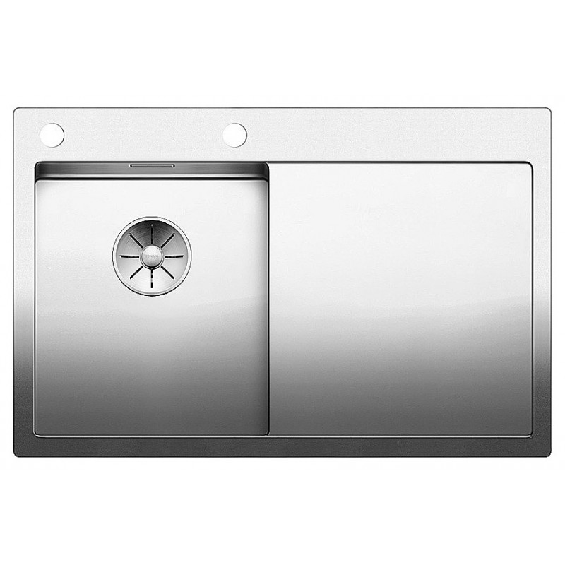 1513998 Blanco Single bowl sink with right drainer CLARON 4 S-IF 1513998 in stainless steel 78x51 cm - Above-top / Flush-top