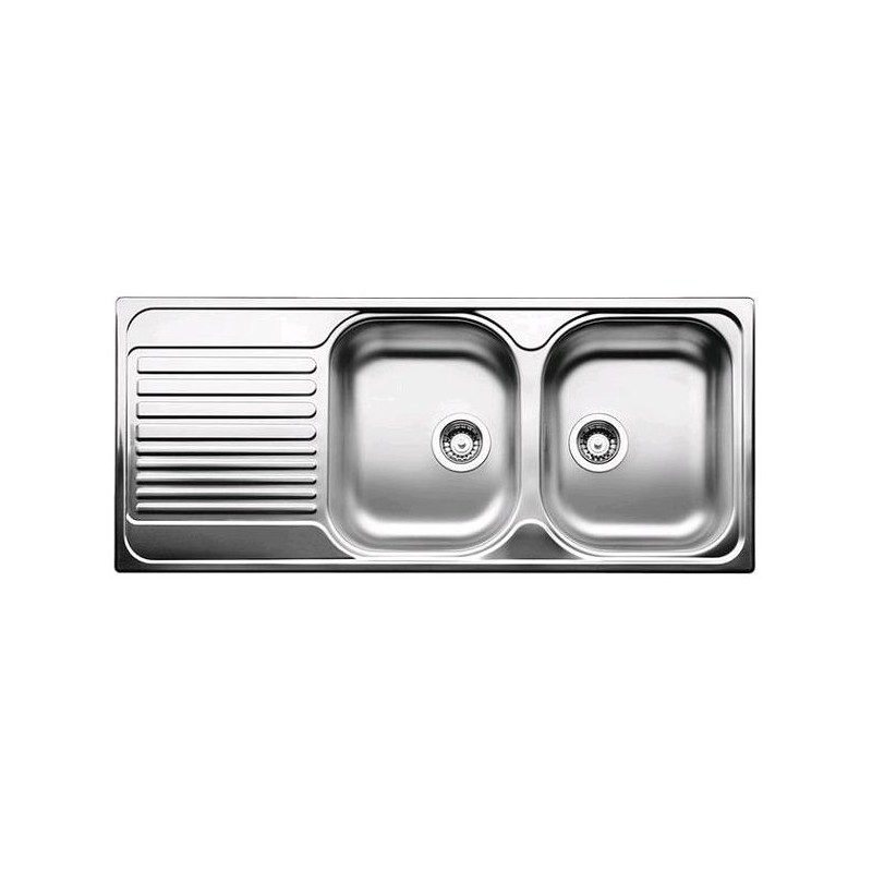 1324950 Blanco Two bowl sink with left drainer TIPO 8 S Compact 1324950 in stainless steel 116x50 cm - Above-top