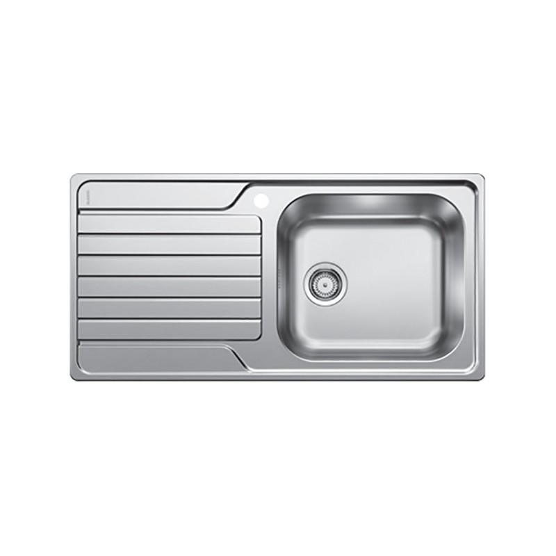 1336786 Blanco | DINAS XL 6 S 1336786 Évier à une cuve en acier inoxydable avec égouttoir à gauche, 100 x 50 cm - À poser