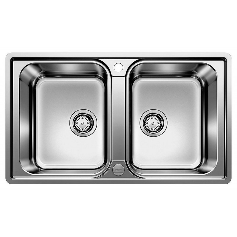 1524276 PRONTA CONSEGNA - Blanco | Lavello due vasche LEMIS 8-IF 1523039 in acciaio inox da 86x50 cm - Sopratop/Filotop - PROMOZIONE ATTIVA FINO AL 10/09
