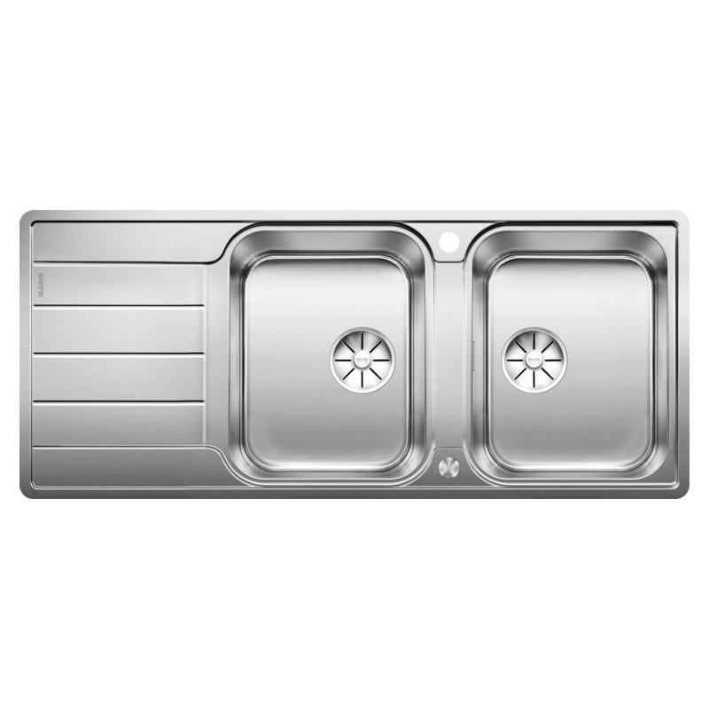 1525332 Blanco | CLASSIMO 8 S-IF 1525332 Évier double bac en acier inoxydable 116 x 50 cm avec égouttoir - À poser/affleurer