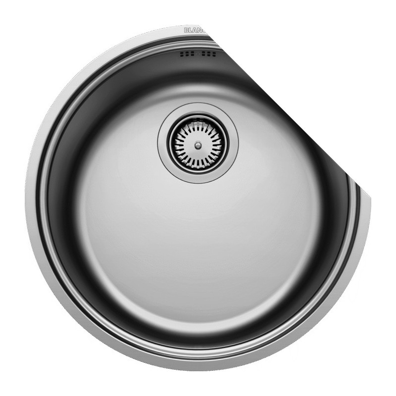 1614647 Blanco | RONDOSOL-IF 1614647 Évier rond à une cuve en acier inoxydable, Ø 44,8 cm - À poser/À fleur de plan