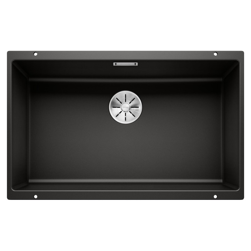 1526001 Blanco | SUBLINE 700-U 1526001 Évier à une cuve, finition noire, 73 x 46 cm - À encastrer
