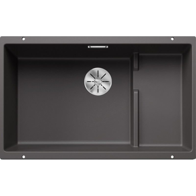 1523539 Blanco Single bowl sink with integrated right drainer SUBLINE 700-U Level 1518973 rock grey finish 73x46 cm - Below
